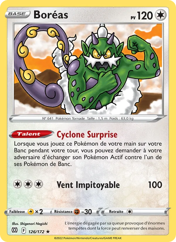 Carte Pokémon Boréas 126/172 de l'extension Stars Étincelantes