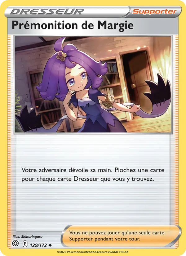 Carte Pokémon Prémonition de Margie 129/172 de l'extension Stars Étincelantes