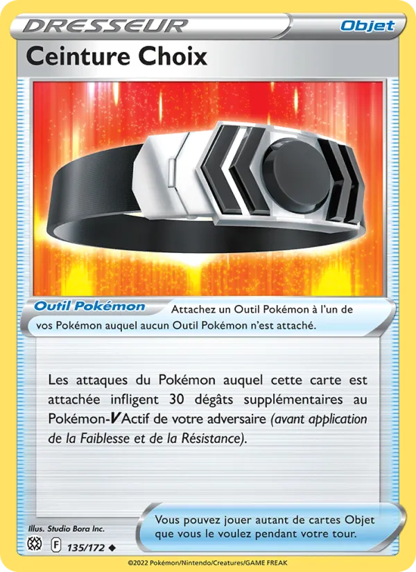 Carte Pokémon Ceinture Choix 135/172 de l'extension Stars Étincelantes