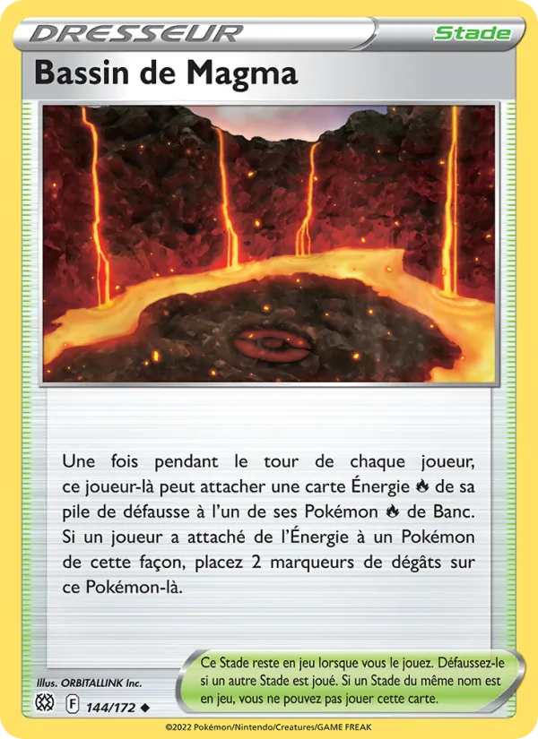 Carte Pokémon Bassin de Magma 144/172 de l'extension Stars Étincelantes