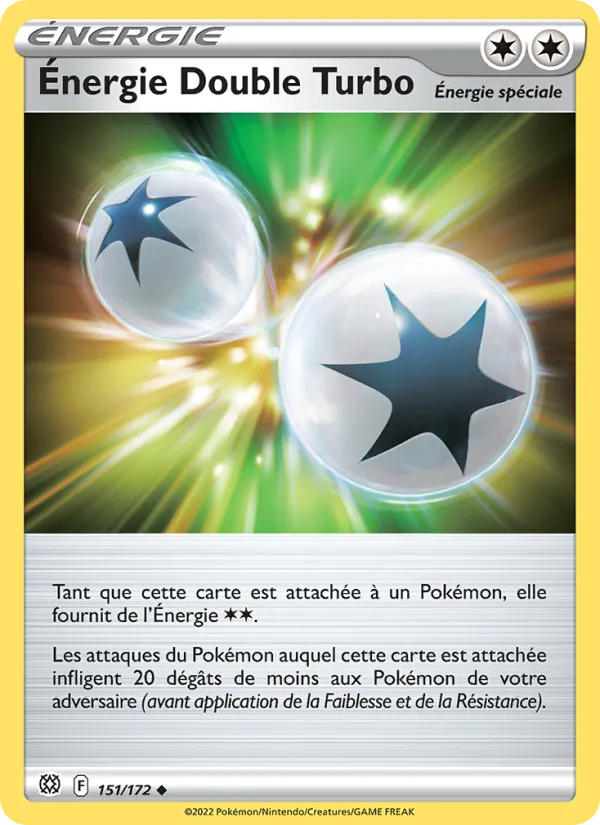 Carte Pokémon Énergie Double Turbo 151/172 de l'extension Stars Étincelantes