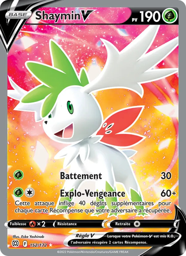 Carte Pokémon Shaymin V 152/172 de l'extension Stars Étincelantes