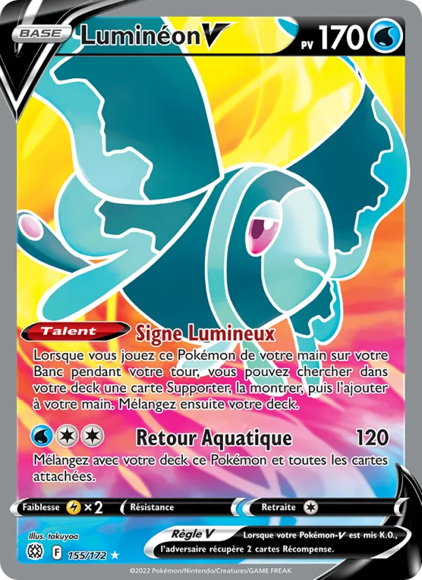 Carte Pokémon Luminéon V 155/172 de l'extension Stars Étincelantes