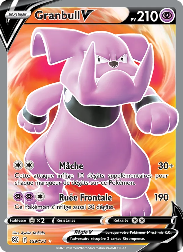 Carte Pokémon Granbull V 159/172 de l'extension Stars Étincelantes