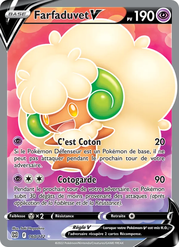 Carte Pokémon Farfaduvet V 160/172 de l'extension Stars Étincelantes