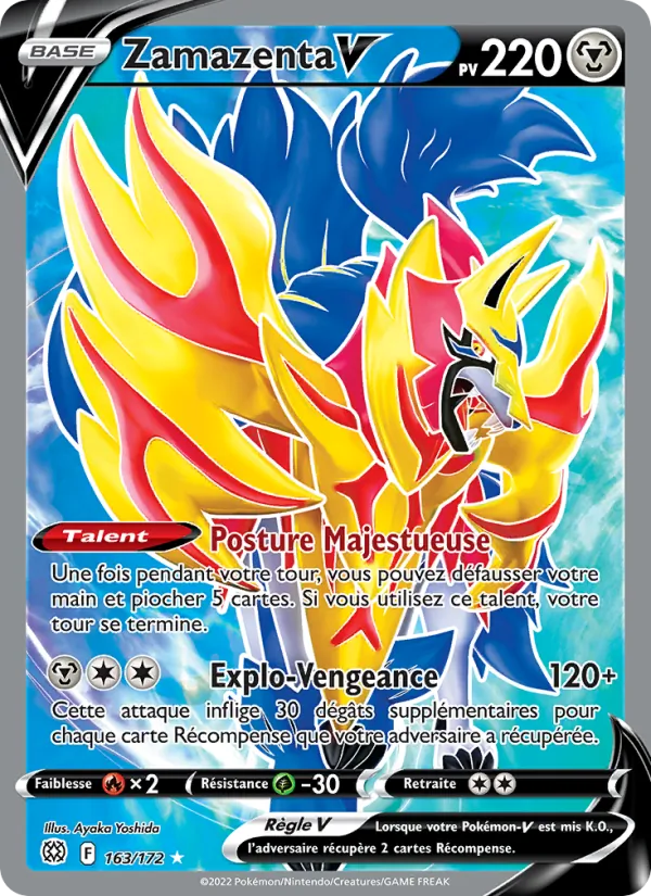 Carte Pokémon Zamazenta V 163/172 de l'extension Stars Étincelantes