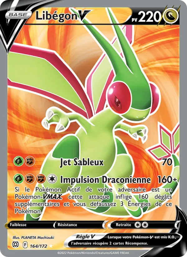 Carte Pokémon Libégon V 164/172 de l'extension Stars Étincelantes