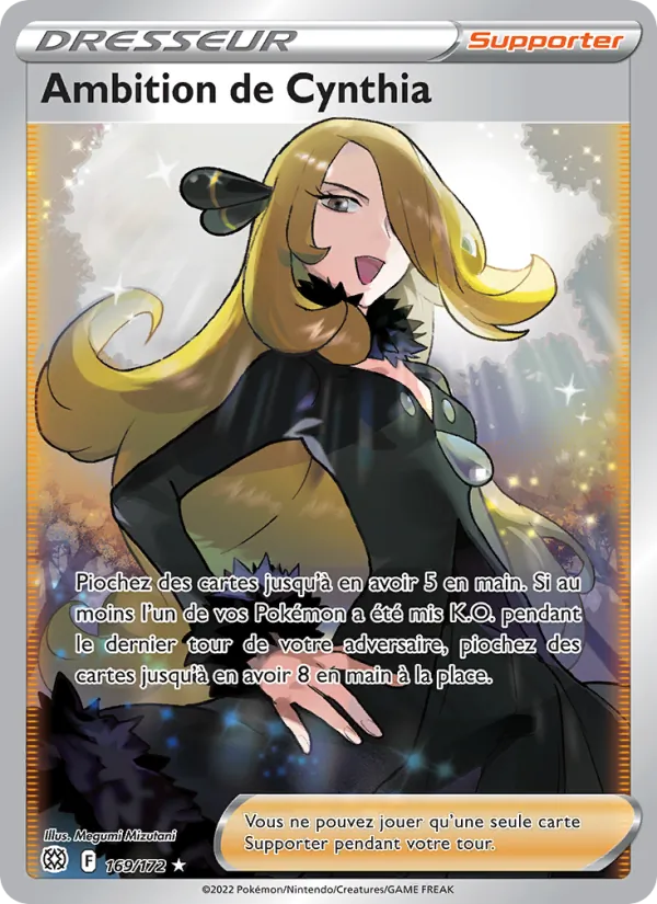 Carte Pokémon Ambition de Cynthia 169/172 de l'extension Stars Étincelantes