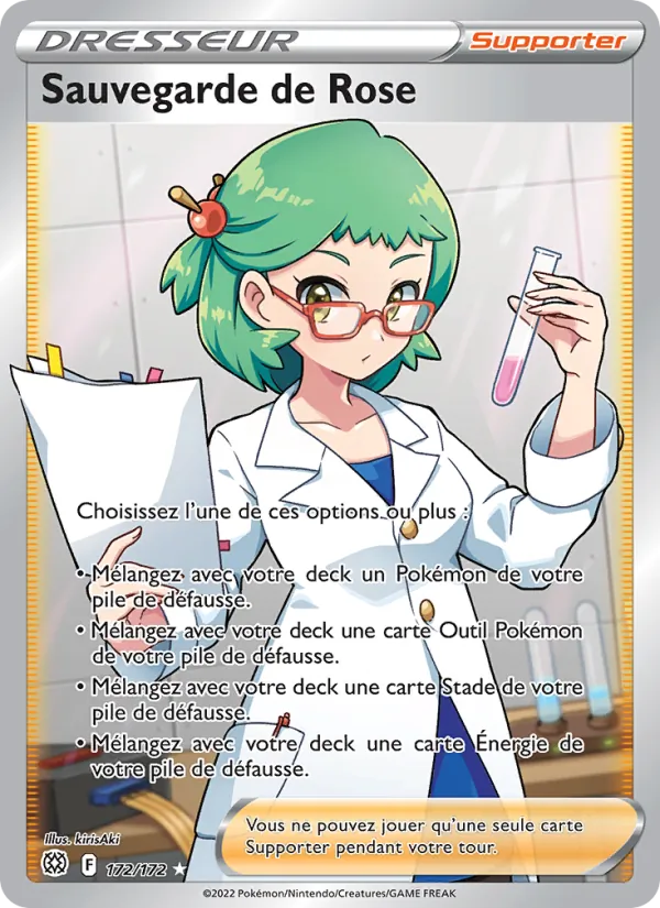Carte Pokémon Sauvegarde de Rose 172/172 de l'extension Stars Étincelantes