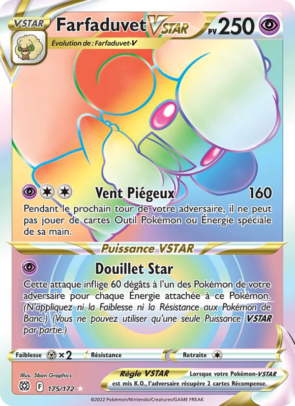 Carte Pokémon Farfaduvet VSTAR 175/172 de l'extension Stars Étincelantes