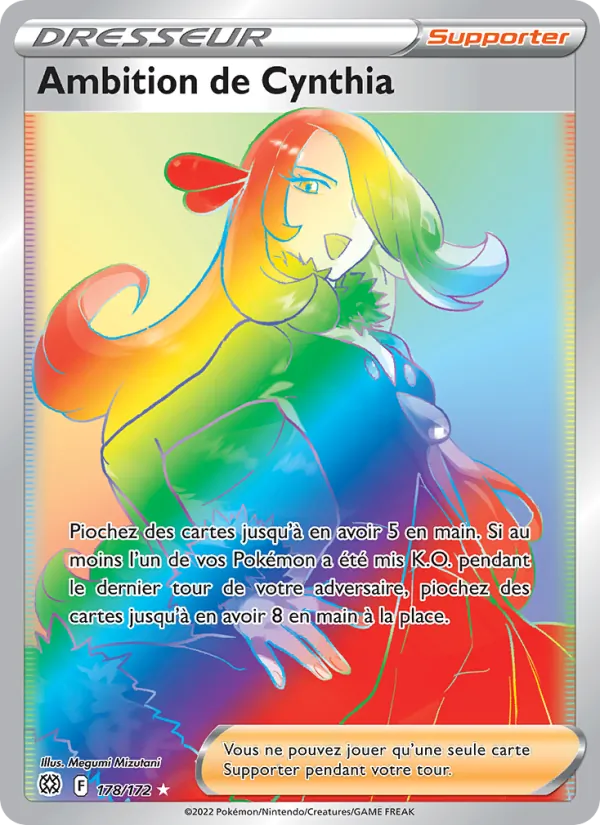Carte Pokémon Ambition de Cynthia 178/172 de l'extension Stars Étincelantes