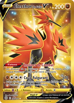 Carte Pokémon Électhor de Galar V 182 — Stars Étincelantes