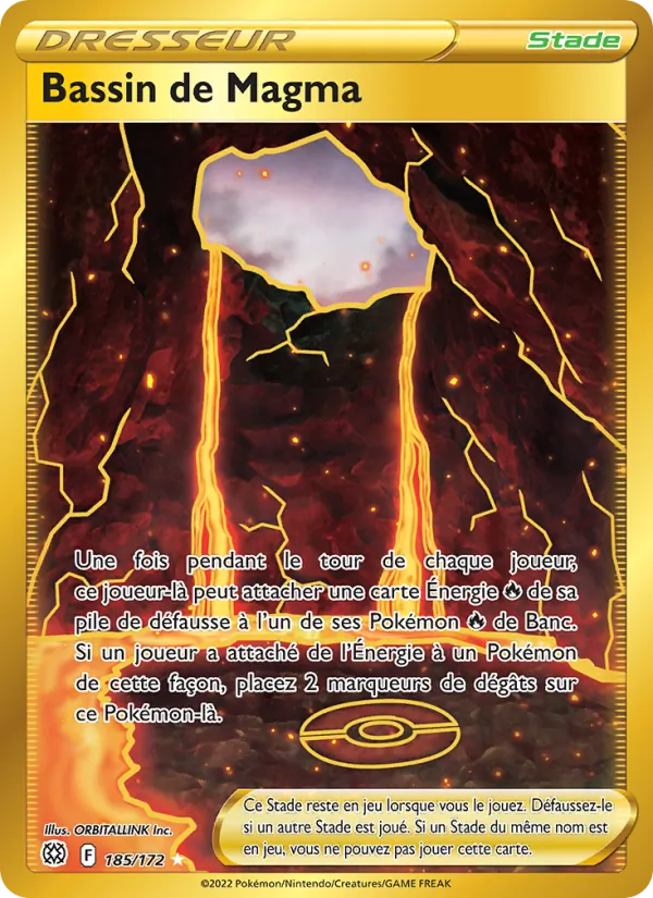 Carte Pokémon Bassin de Magma 185/172 de l'extension Stars Étincelantes