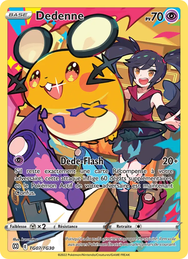 Carte Pokémon Dedenne TG07/172 de l'extension Stars Étincelantes