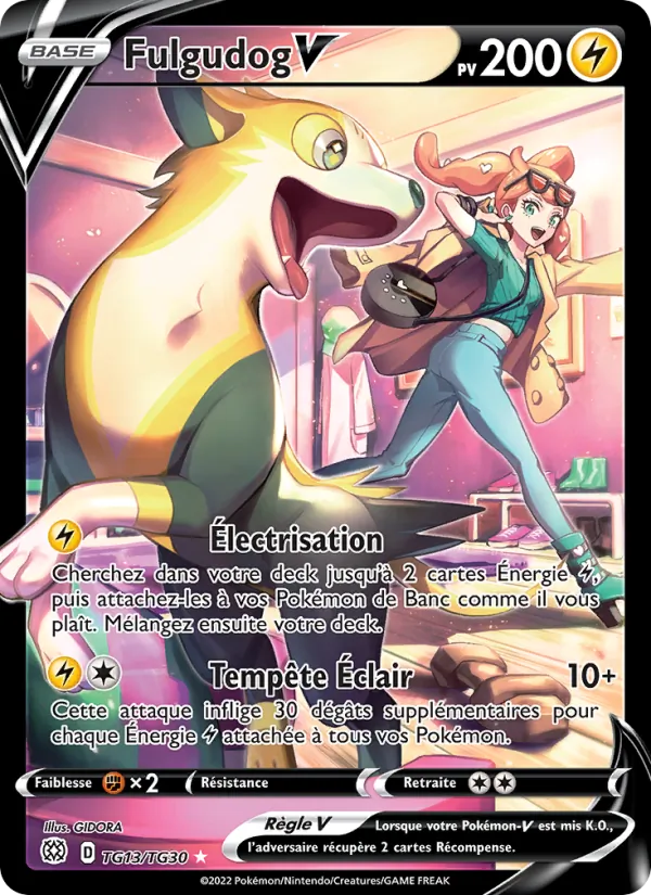 Carte Pokémon Fulgudog V TG13/172 de l'extension Stars Étincelantes