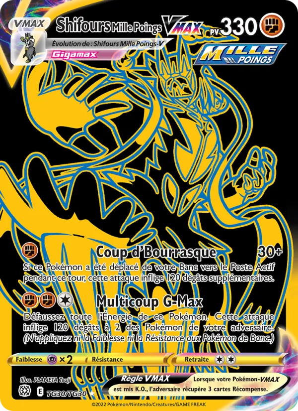 Carte Pokémon Shifours Mille Poings VMAX TG30/172 de l'extension Stars Étincelantes