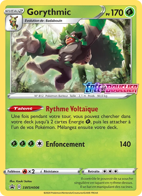 Carte Pokémon Gorythmic SWSH006/307 de l'extension Promo SWSH