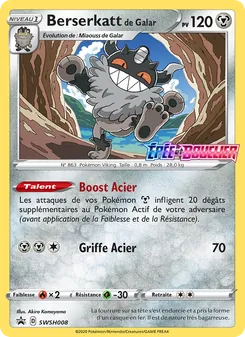 Carte Pokémon Berserkatt de Galar SWSH008 — Promo SWSH