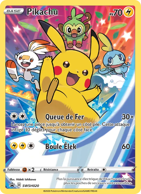 Carte Pokémon Pikachu SWSH020/307 de l'extension Promo SWSH