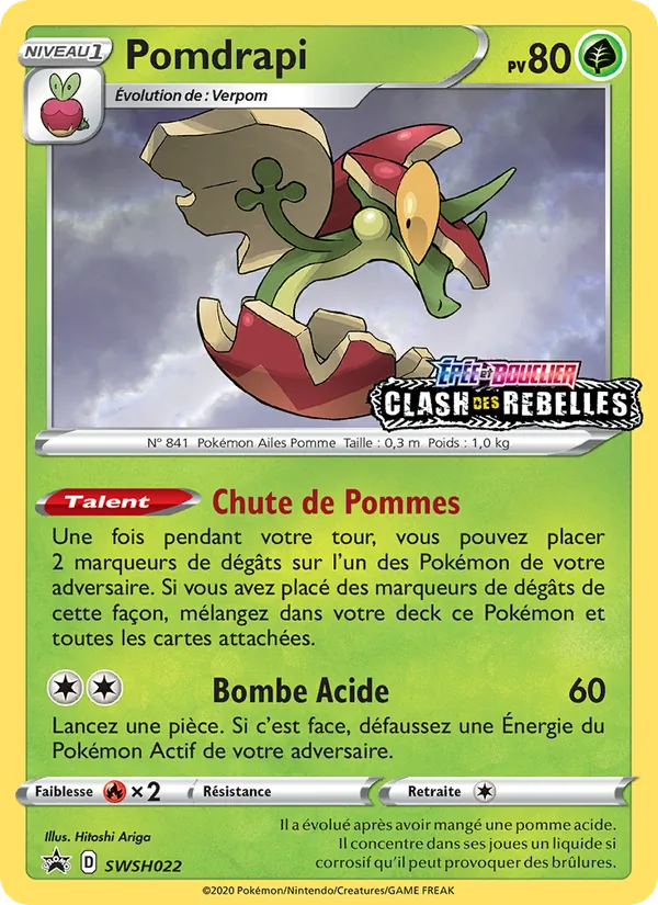 Carte Pokémon Pomdrapi SWSH022/307 de l'extension Promo SWSH