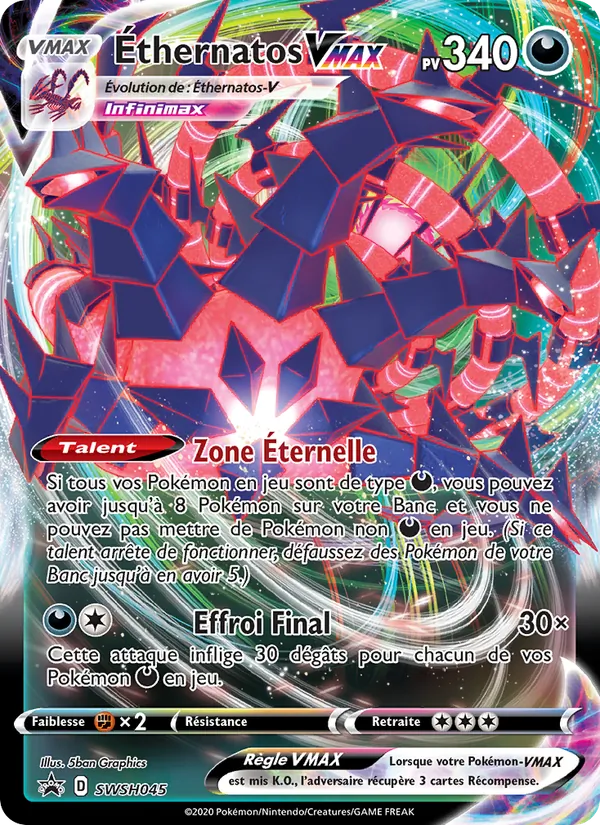 Carte Pokémon Éthernatos VMAX SWSH045/307 de l'extension Promo SWSH