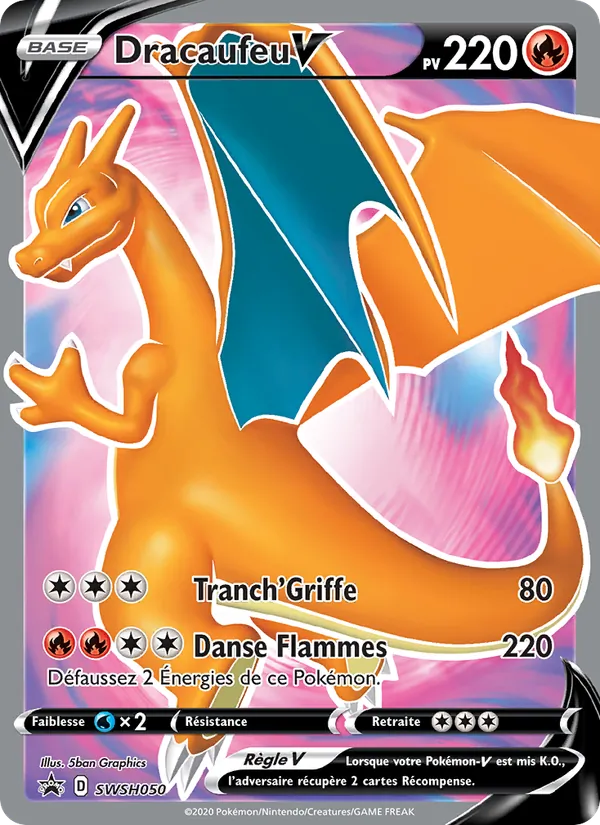 Carte Pokémon Dracaufeu V SWSH050/307 de l'extension Promo SWSH