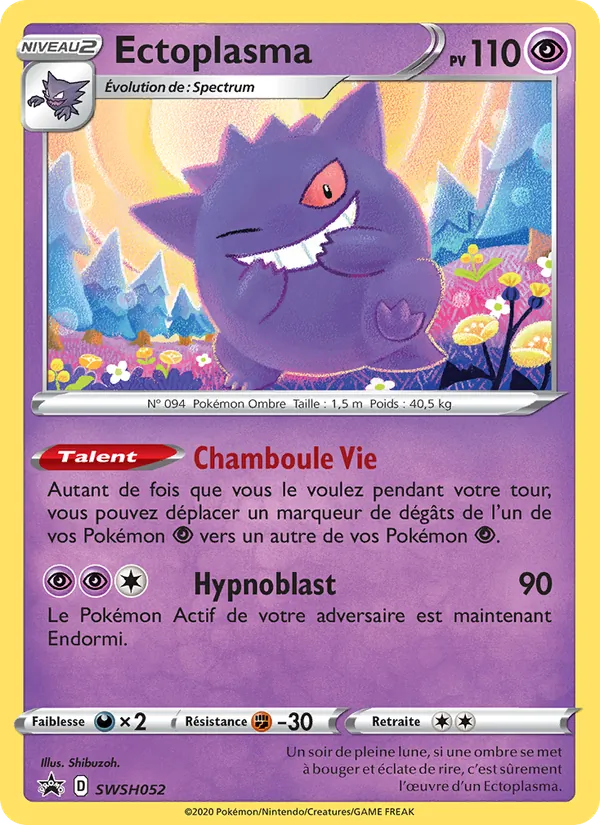 Carte Pokémon Ectoplasma SWSH052/307 de l'extension Promo SWSH