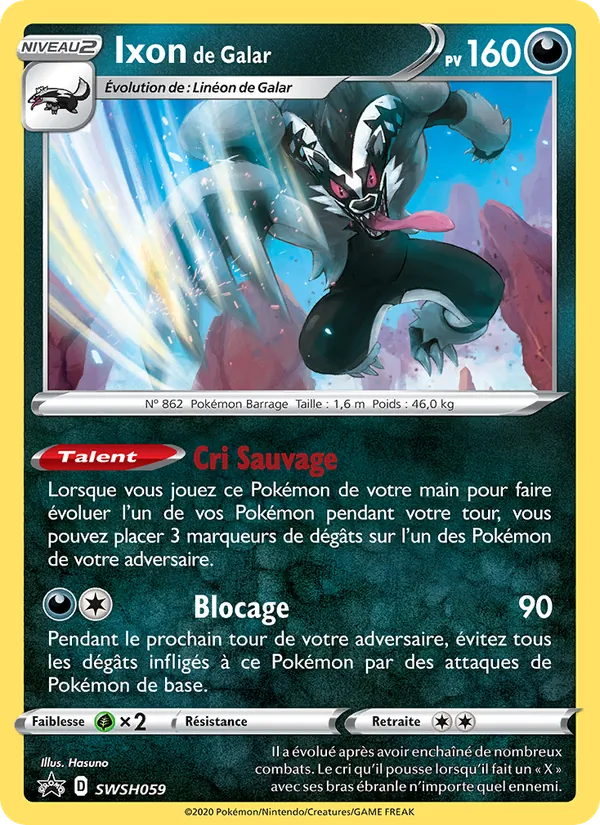 Carte Pokémon Ixon de Galar SWSH059/307 de l'extension Promo SWSH