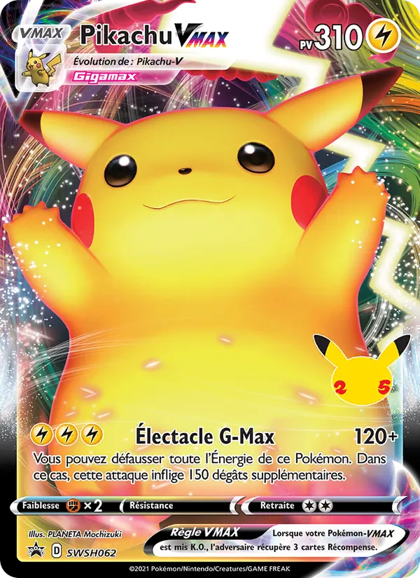 Carte Pokémon Pikachu VMAX SWSH062/307 de l'extension Promo SWSH