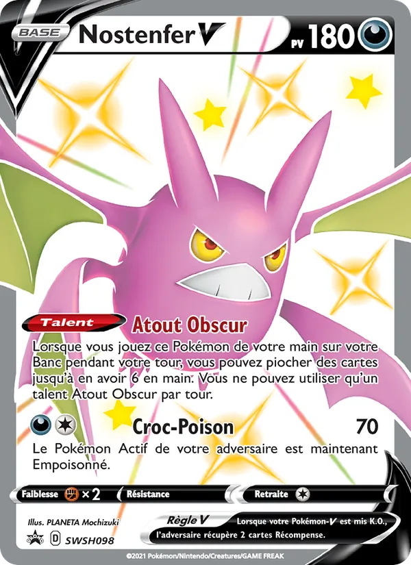 Carte Pokémon Nostenfer V SWSH098/307 de l'extension Promo SWSH