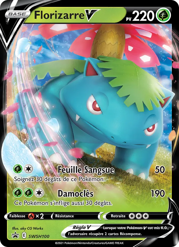Carte Pokémon Florizarre V SWSH100/307 de l'extension Promo SWSH