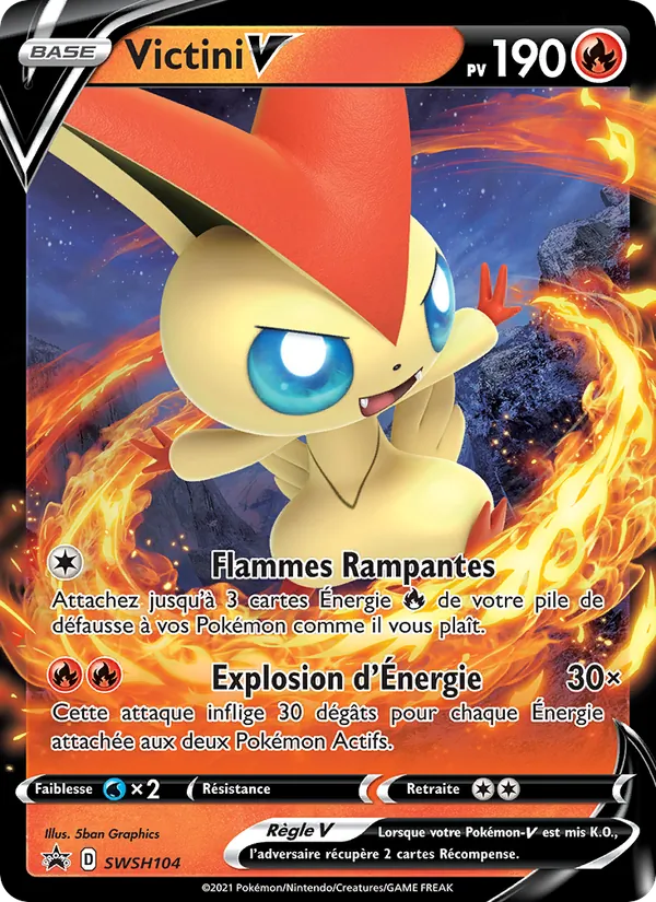 Carte Pokémon Victini V SWSH104/307 de l'extension Promo SWSH