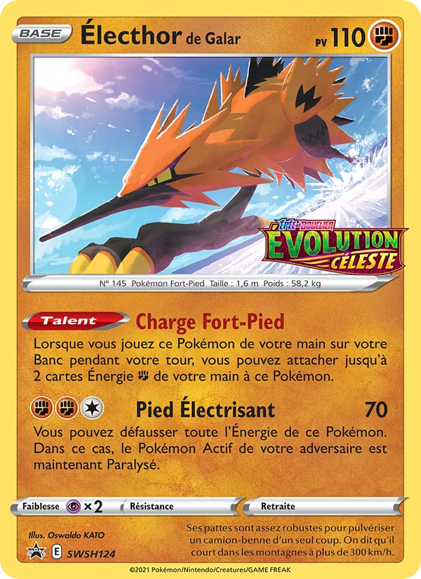 Carte Pokémon Électhor de Galar SWSH124/307 de l'extension Promo SWSH