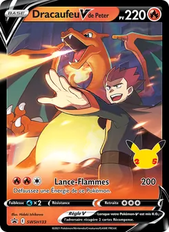 Carte Pokémon Dracaufeu V de Peter SWSH133 — Promo SWSH