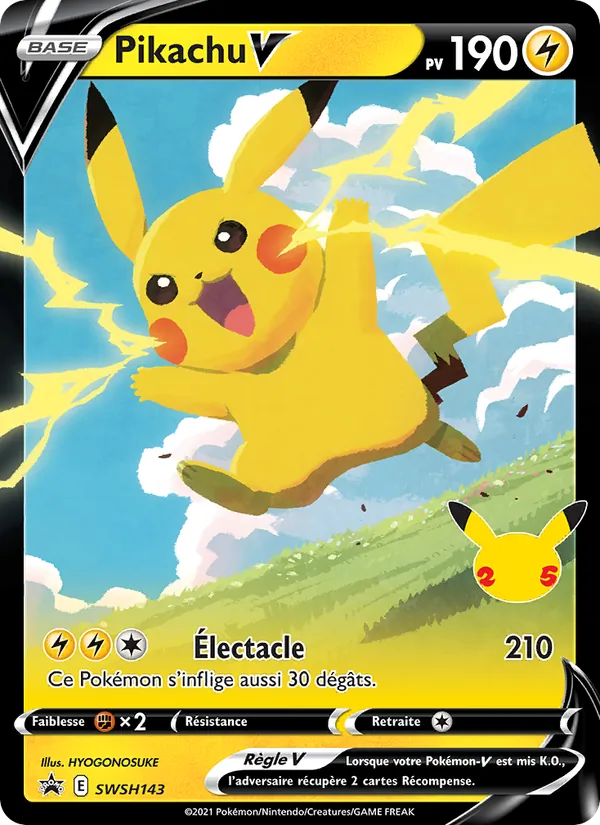 Carte Pokémon Pikachu V SWSH143/307 de l'extension Promo SWSH