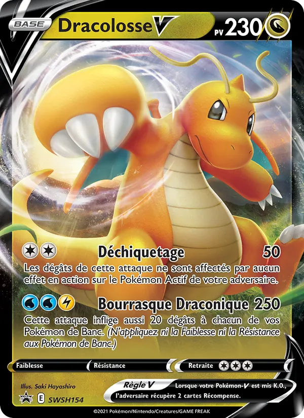 Carte Pokémon Dracolosse V SWSH154/307 de l'extension Promo SWSH