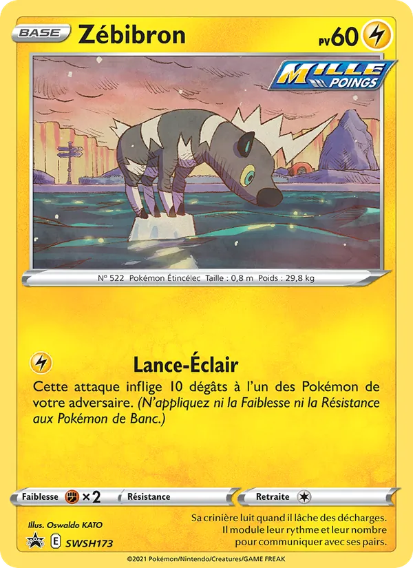 Carte Pokémon Zébibron SWSH173/307 de l'extension Promo SWSH