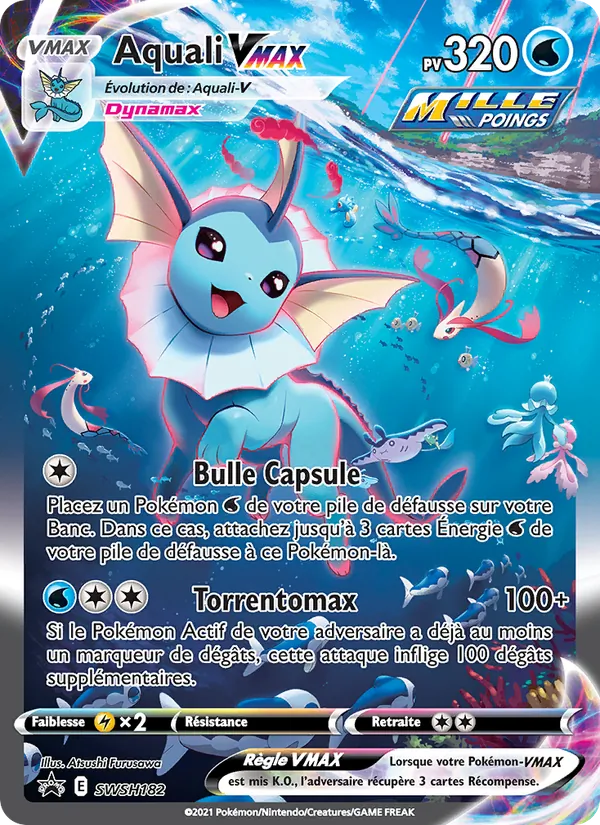 Carte Pokémon Aquali VMAX SWSH182/307 de l'extension Promo SWSH