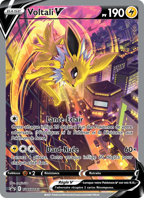 Carte Pokémon Voltali V SWSH183/307 de l'extension Promo SWSH