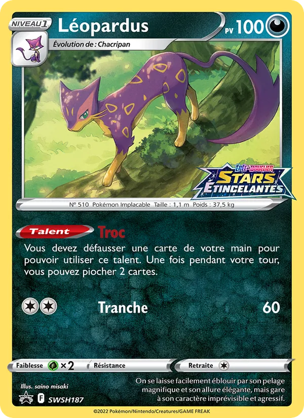 Carte Pokémon Léopardus SWSH187/307 de l'extension Promo SWSH