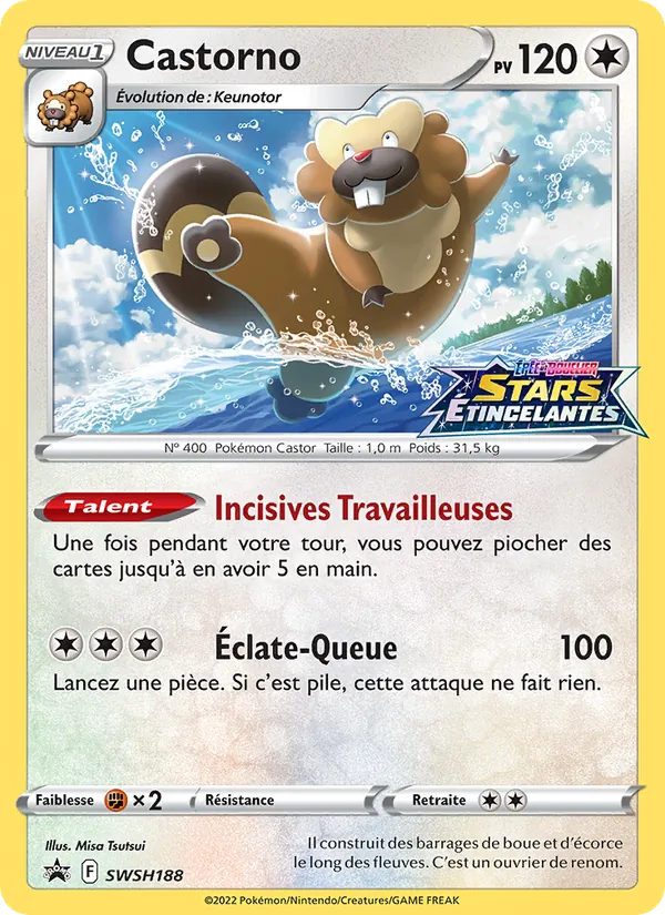 Carte Pokémon Castorno SWSH188/307 de l'extension Promo SWSH