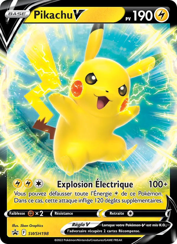 Carte Pokémon Pikachu V SWSH198/307 de l'extension Promo SWSH