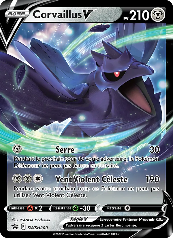 Carte Pokémon Corvaillus V SWSH200/307 de l'extension Promo SWSH