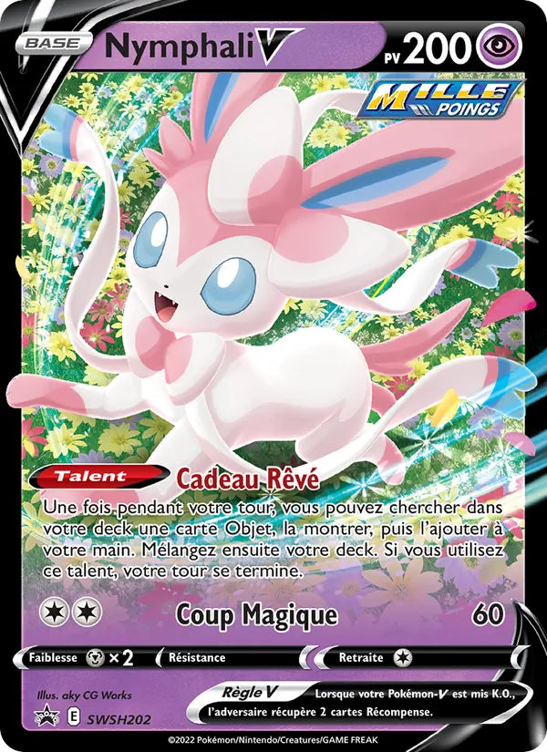Carte Pokémon Nymphali V SWSH202/307 de l'extension Promo SWSH