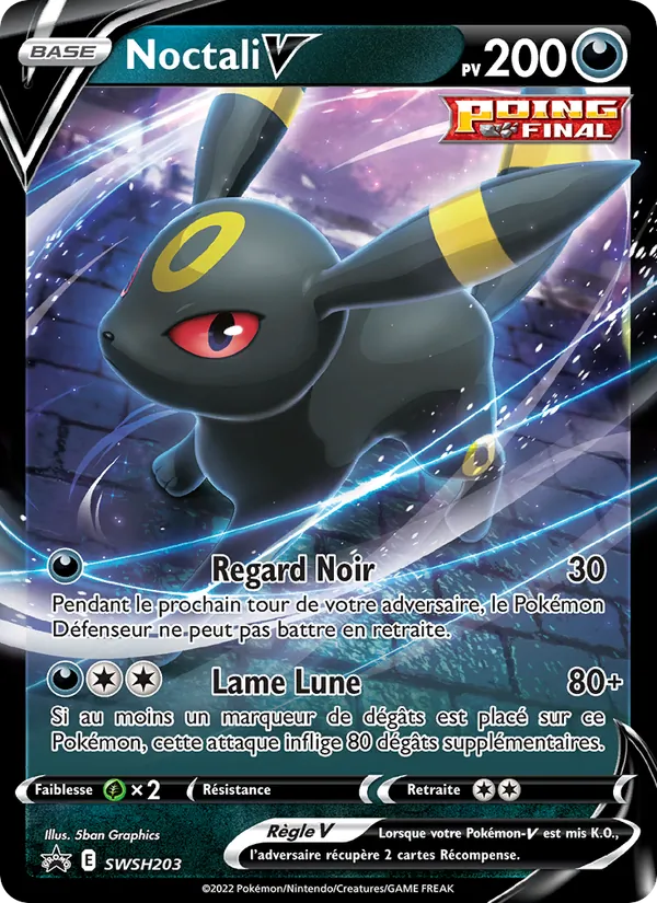 Carte Pokémon Noctali V SWSH203/307 de l'extension Promo SWSH