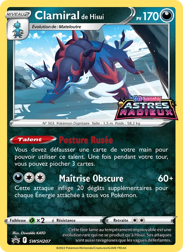 Carte Pokémon Clamiral de Hisui SWSH207/307 de l'extension Promo SWSH
