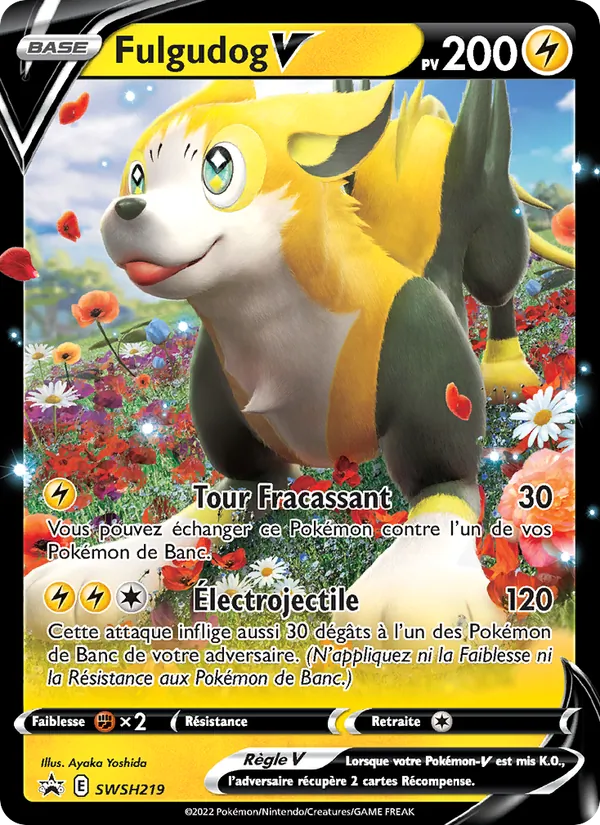 Carte Pokémon Fulgudog V SWSH219/307 de l'extension Promo SWSH