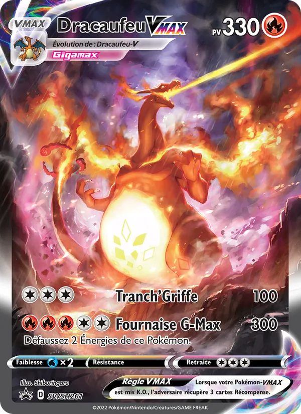 Carte Pokémon Dracaufeu VMAX SWSH261/307 de l'extension Promo SWSH