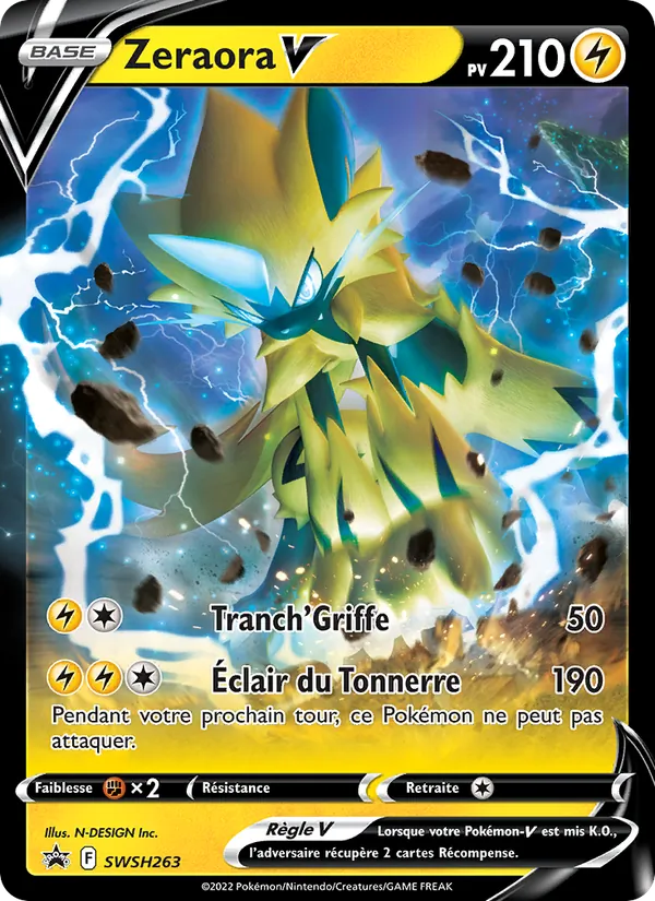Carte Pokémon Zeraora V SWSH263/307 de l'extension Promo SWSH