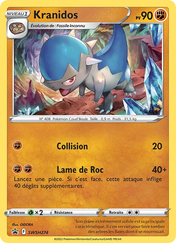 Carte Pokémon Kranidos SWSH274/307 de l'extension Promo SWSH